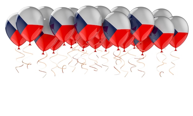 Foto ballonnen met tsjechische vlag 3d-rendering