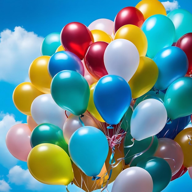 Ballonnen vliegen in de lucht