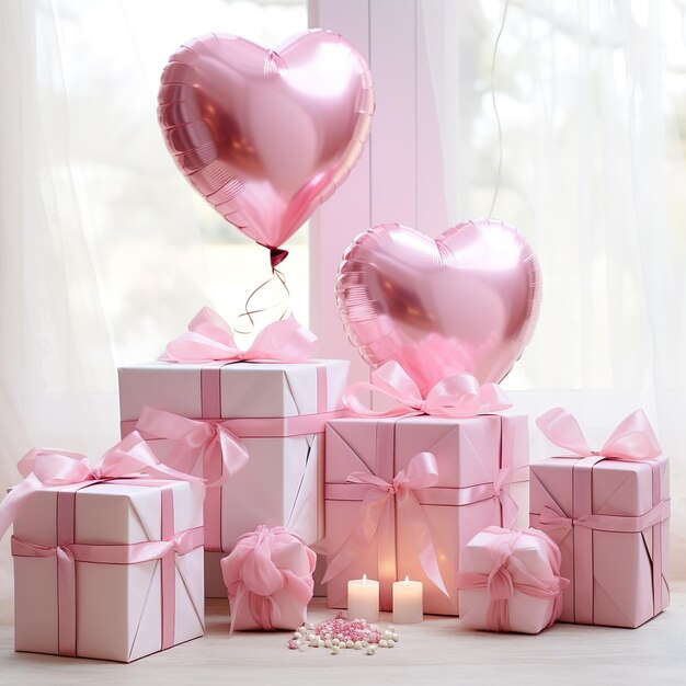 Ballons Presents and Hearts