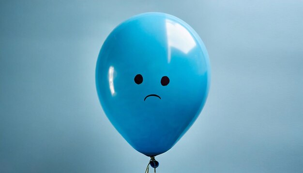 Balloon for Blue Monday on pastel background with copy space