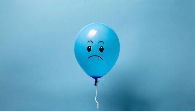 Photo balloon for blue monday on pastel background with copy space