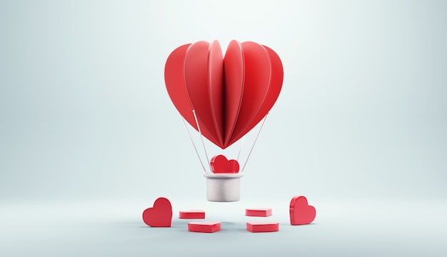 Balloon flying with heart