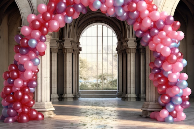 Balloon Gate garland with arch Aspire to award winning photography Generated AI