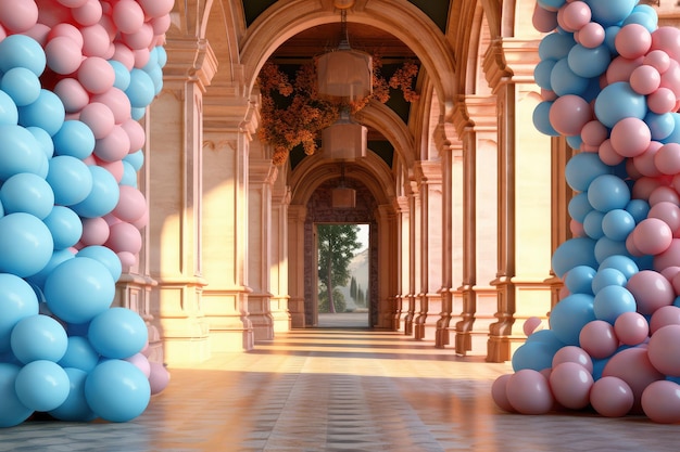 Balloon Gate garland with arch Aspire to award winning photography Generated AI