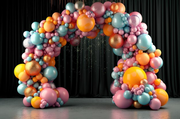 Photo balloon gate garland with arch aspire to award winning photography generated ai