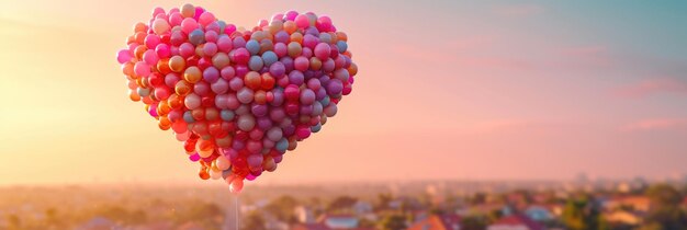 Balloon Heart Celebration on Pink