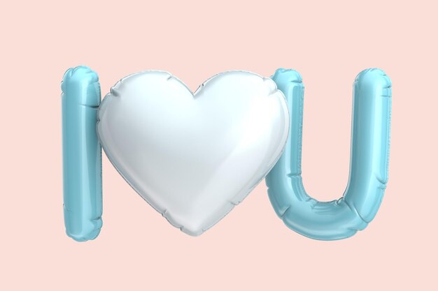 풍선 I LOVE U 문구
