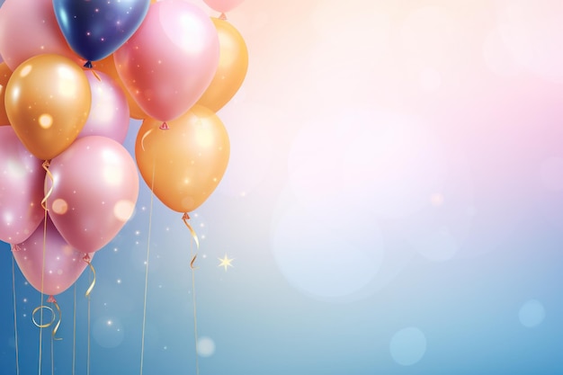Photo balloon party holiday background illustration ai generativexa