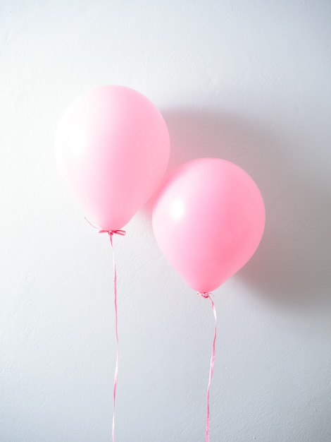 Balloon pink color pastel on gray 