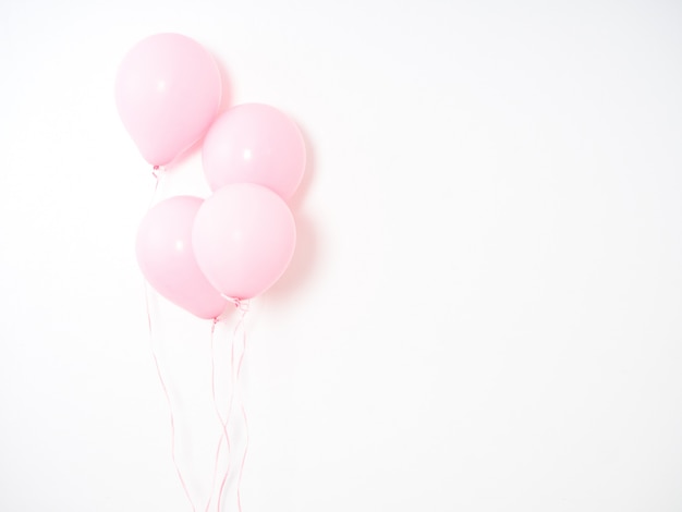 Balloon pink color pastel on gray 