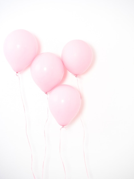 Balloon pink color pastel on gray 