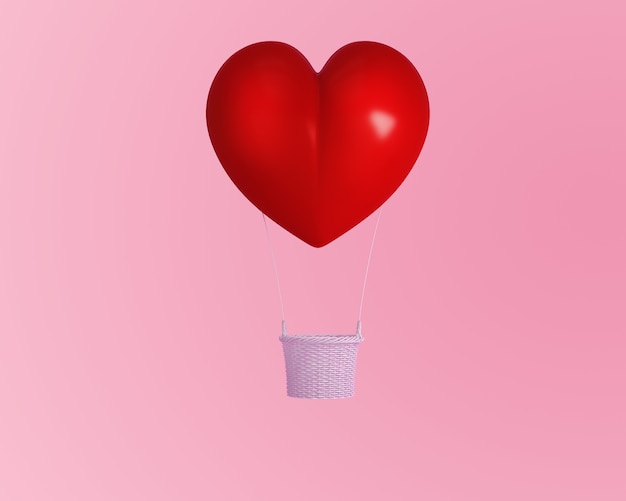 Balloon red heart shape 