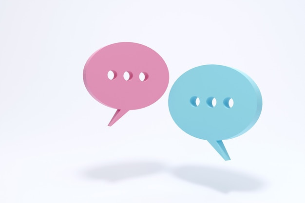 Balloon speech bubbles chat 3d render