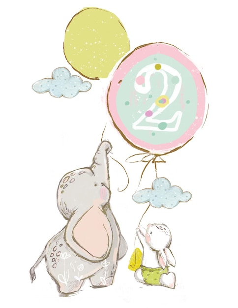 A balloon with the number 2 on it