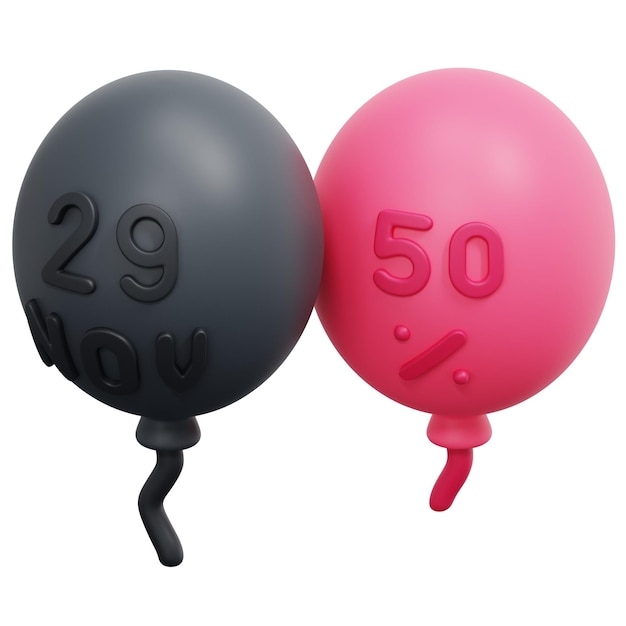 balloons 3d render icon illustration