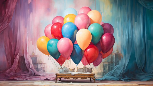 balloons on canvas High definition photography creative background wallpaper