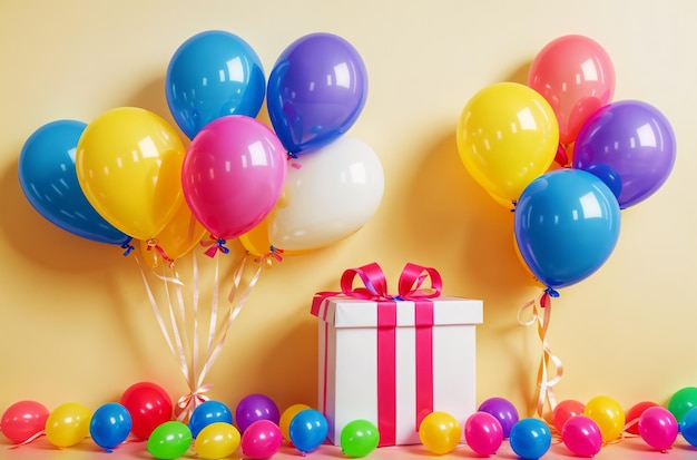 バルーンとお祝い 写真 完璧な誕生日