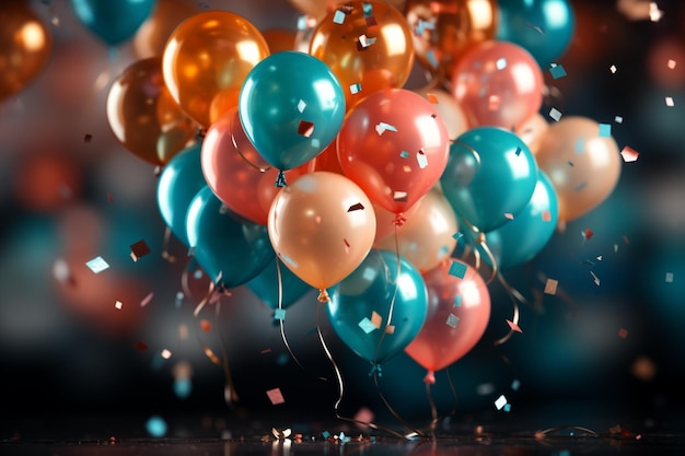 Balloons create festive birthday backdrop a colorful burst of celebration and joy