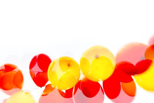 Balloons decorations against white background