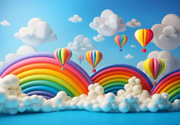 Balloons Flying Over The Rainbow