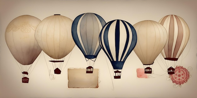 Photo balloons on a light background vintage style