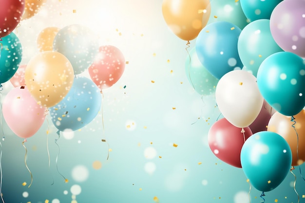 воздушные шары для украшения вечеринки, день рождения, фон с украшением, воздушный шар, конфетти
