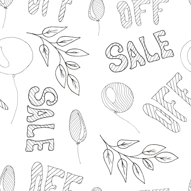 Balloons sale pattern watercolor ink lines