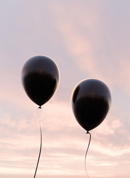 Balloons on sky background