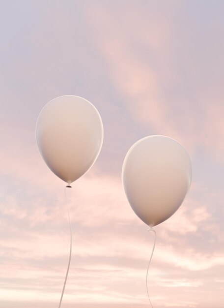 Balloons on sky background