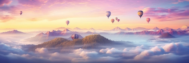 Balloons in the sky