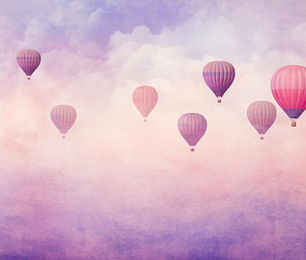 Photo balloons in soft colors background wallpaper