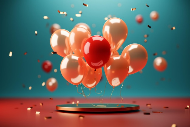 Balloons take center stage in a dynamic 3D rendering ready to dazzle