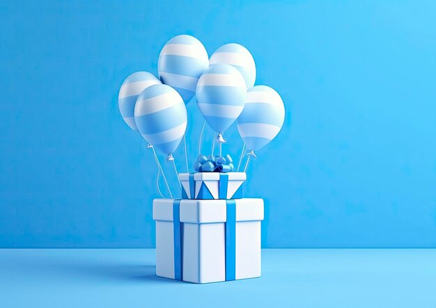 Balloons with gift box