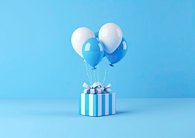 Balloons with gift box