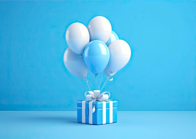 Balloons with gift box