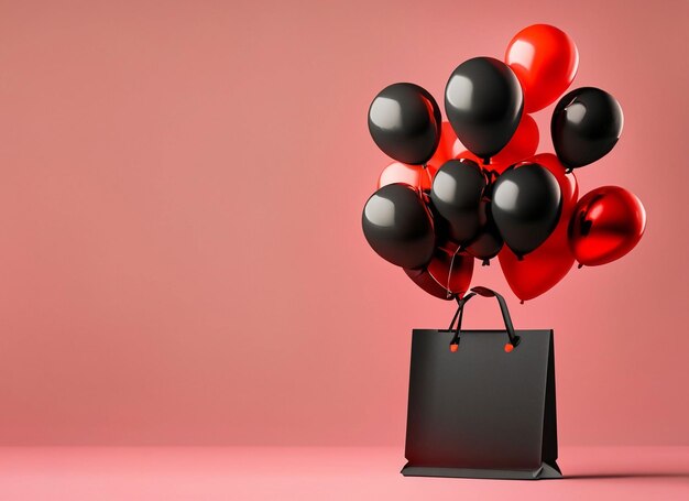 Photo balloons with shopping bags for black friday