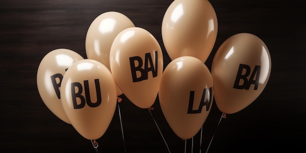 Balloons with the word bau on them