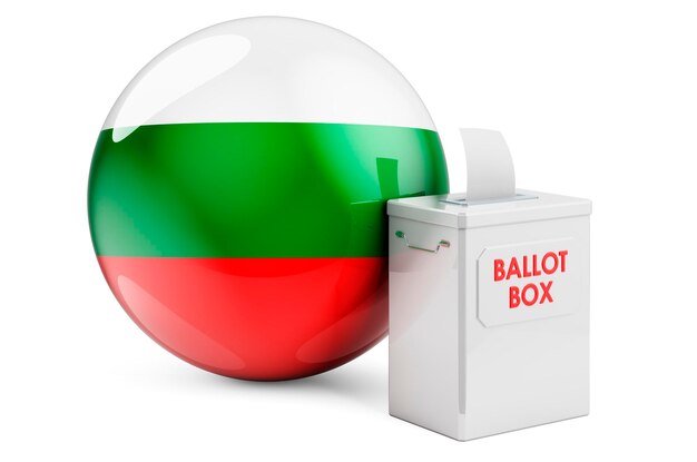 Ballot box with Bulgarian flag Election in Bulgaria 3D rendering