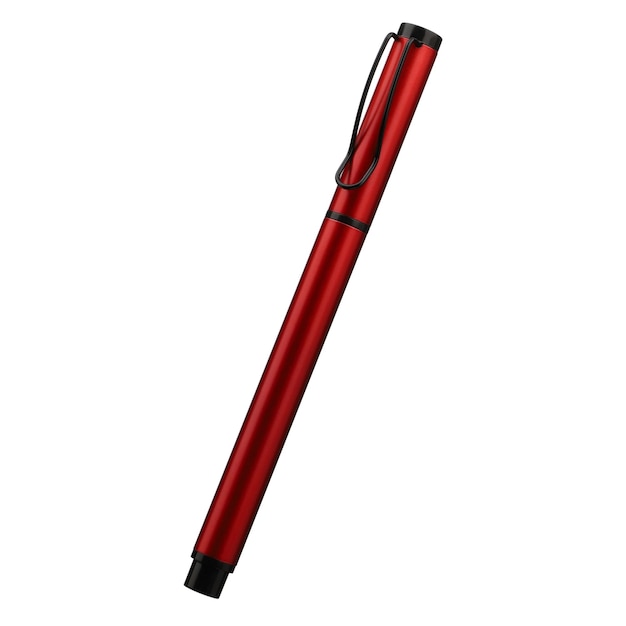 Ballpoint pen isolated on white background elegant pen in red With clipping path