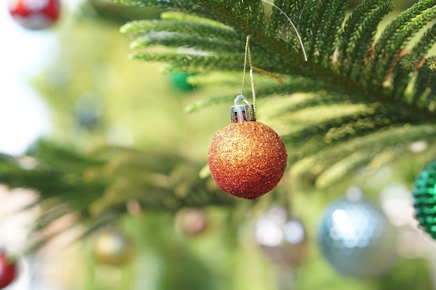 Balls on the Christmas tree in the new year