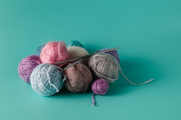 Balls of yarn for knitting