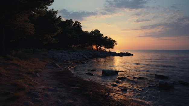 Balmy Scenery Sunset On A Beach With Photorealistic 8k Resolution