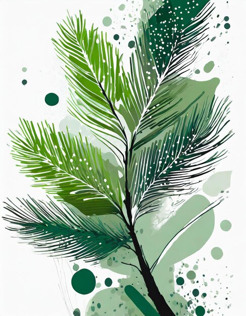 Balsam fir tree illustration