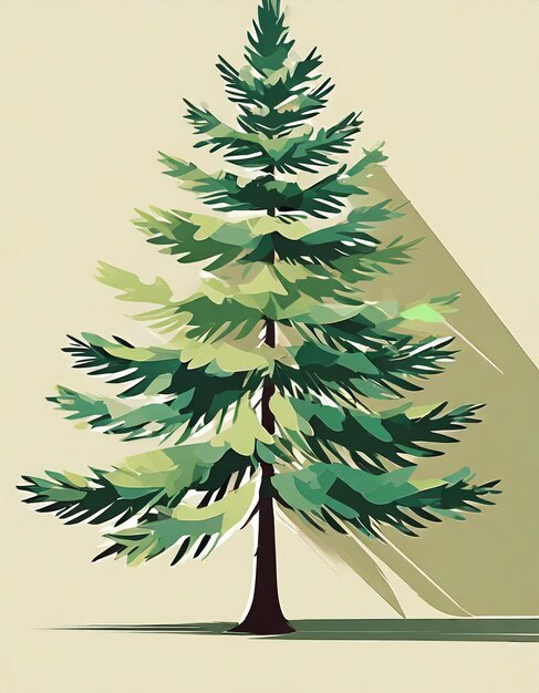 Balsam fir tree illustration