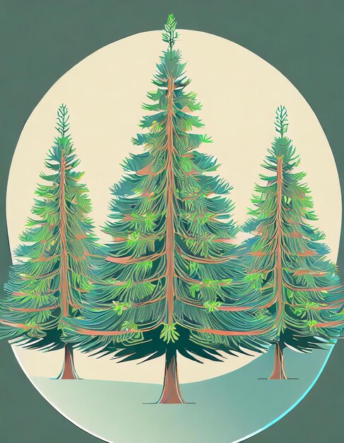 Balsam fir tree illustration