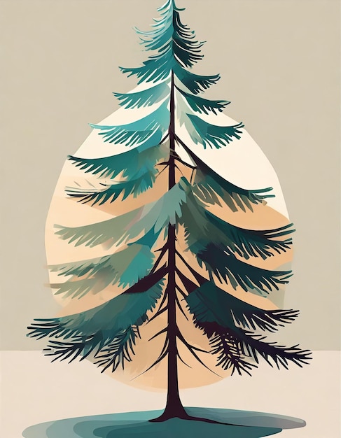 Balsam fir tree illustration