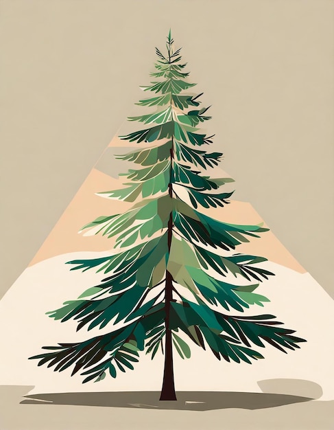 Balsam fir tree illustration