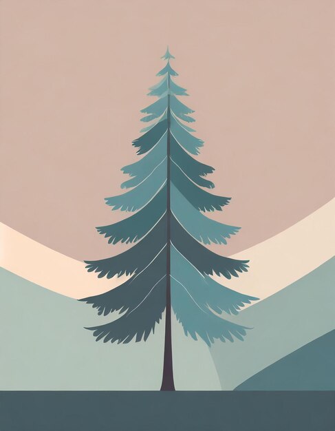 Balsam fir tree illustration