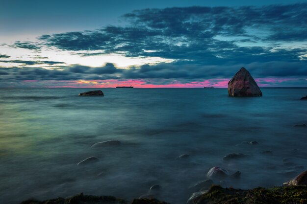 Baltic sea with long exposure