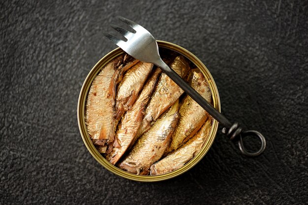 Baltic sprats in an iron can